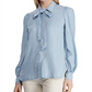 Ralph Lauren Women's Tie Neck Chambray Shirt Blue Size X-Large