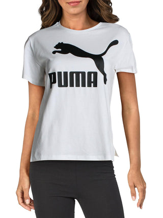Puma Unisex Classic Logo Fitness Running T-Shirt White Size Small