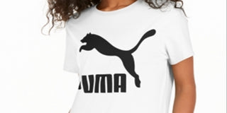 Puma Unisex Classic Logo Fitness Running T-Shirt White Size Small
