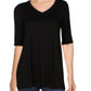 Alfani Women's V Neck Swing Tunic Top Black Size X-Small