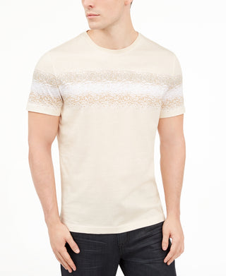 Alfani Men's Crewneck Striped T-Shirt Brown Size Large