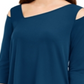 Alfani Women's Cold Shoulder Asymmetrical Top Teal Size XL