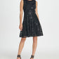 DKNY Women's Sleeveless Jewel Neck Short Fit Flare Party Dress Black Size 2