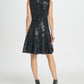 DKNY Women's Sleeveless Jewel Neck Short Fit Flare Party Dress Black Size 2
