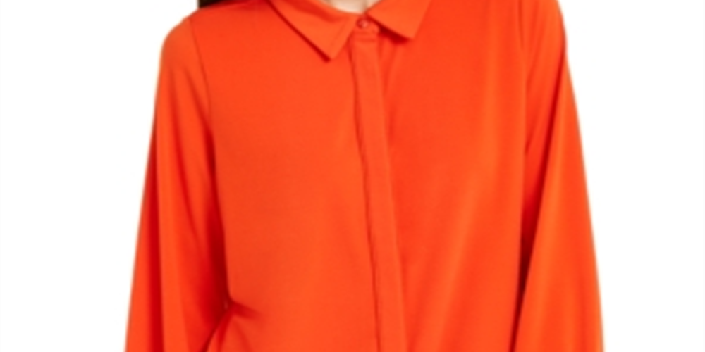 Alfani Women's Button up Shirt Orange  Size -M