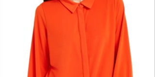 Alfani Women's Button up Shirt Orange  Size -M