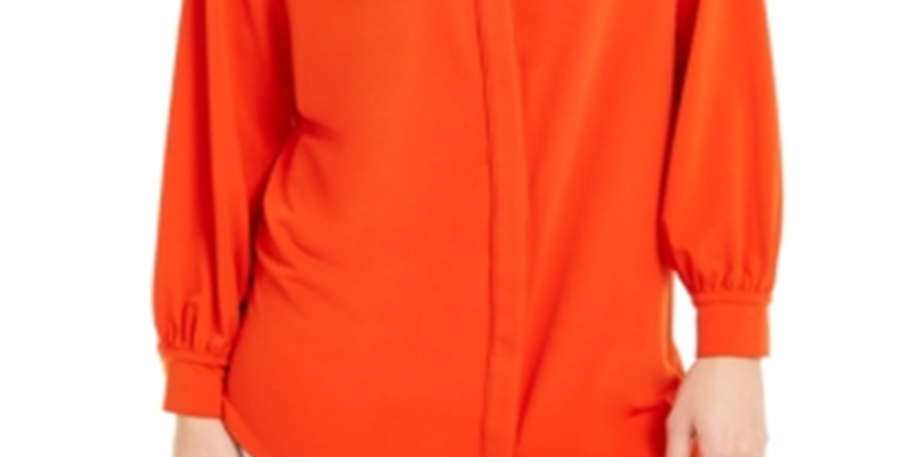 Alfani Women's Button up Shirt Orange  Size -M