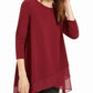 Alfani Women's Crossover Hem Knit Top Red Size Small