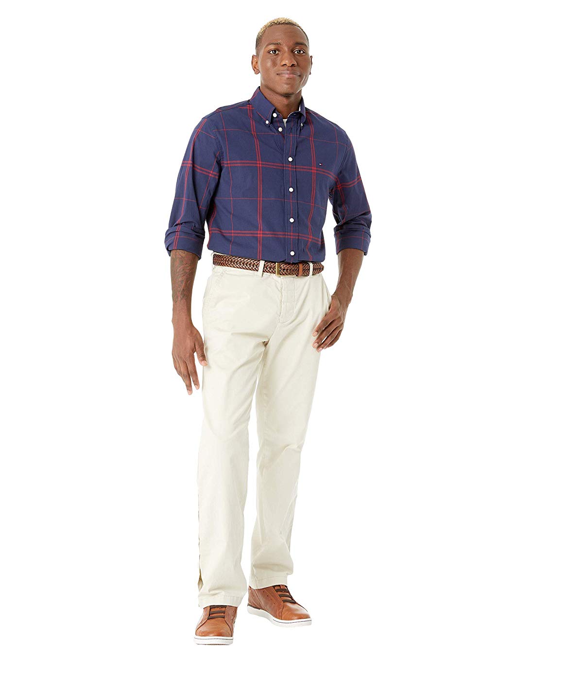 Tommy Hilfiger Men's Adjustable Waist Chino Pants Creme Size 38x32