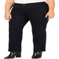 Style Co. Women's Solid Tummy Control Straight Leg Jeans Blue Size 22
