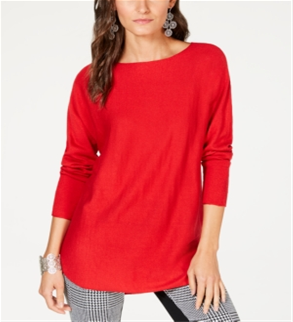 INC International Concepts Women's Sweater Tunic Red Size Petite Small