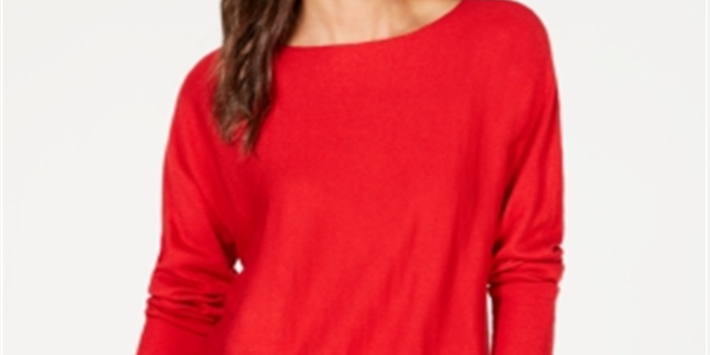 INC International Concepts Women's Sweater Tunic Red Size Petite Small