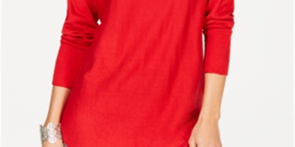 INC International Concepts Women's Sweater Tunic Red Size Petite Small