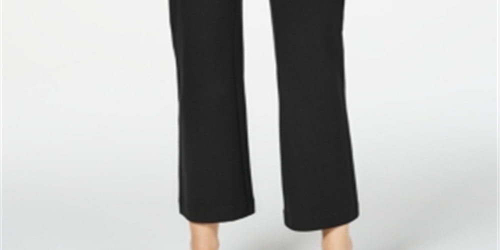 Charter Club Women's Cropped Wide Leg Pants Black Size 16