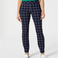 Charter Club Women's Windowpane Pants Blue Size 12