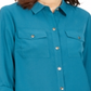 Charter Club Women's Two Pocket Shirt Blue Size X-Large