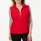 Karen Scott Women's Fleece Zip Front Vest Red Size Petite Small