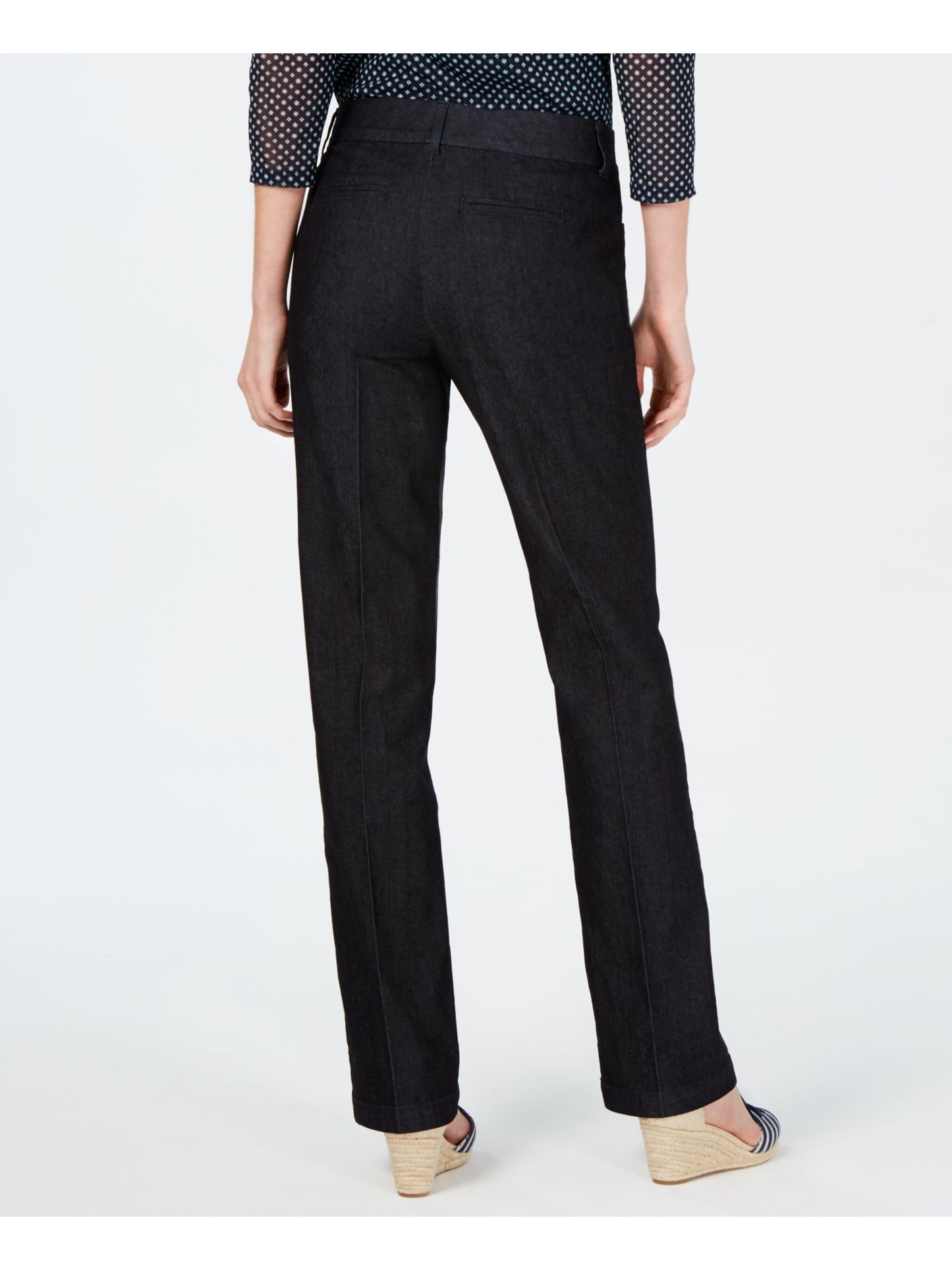 Charter Club Women's Pocketed Tummy Slimming Wear to Work Pants Black Size 12