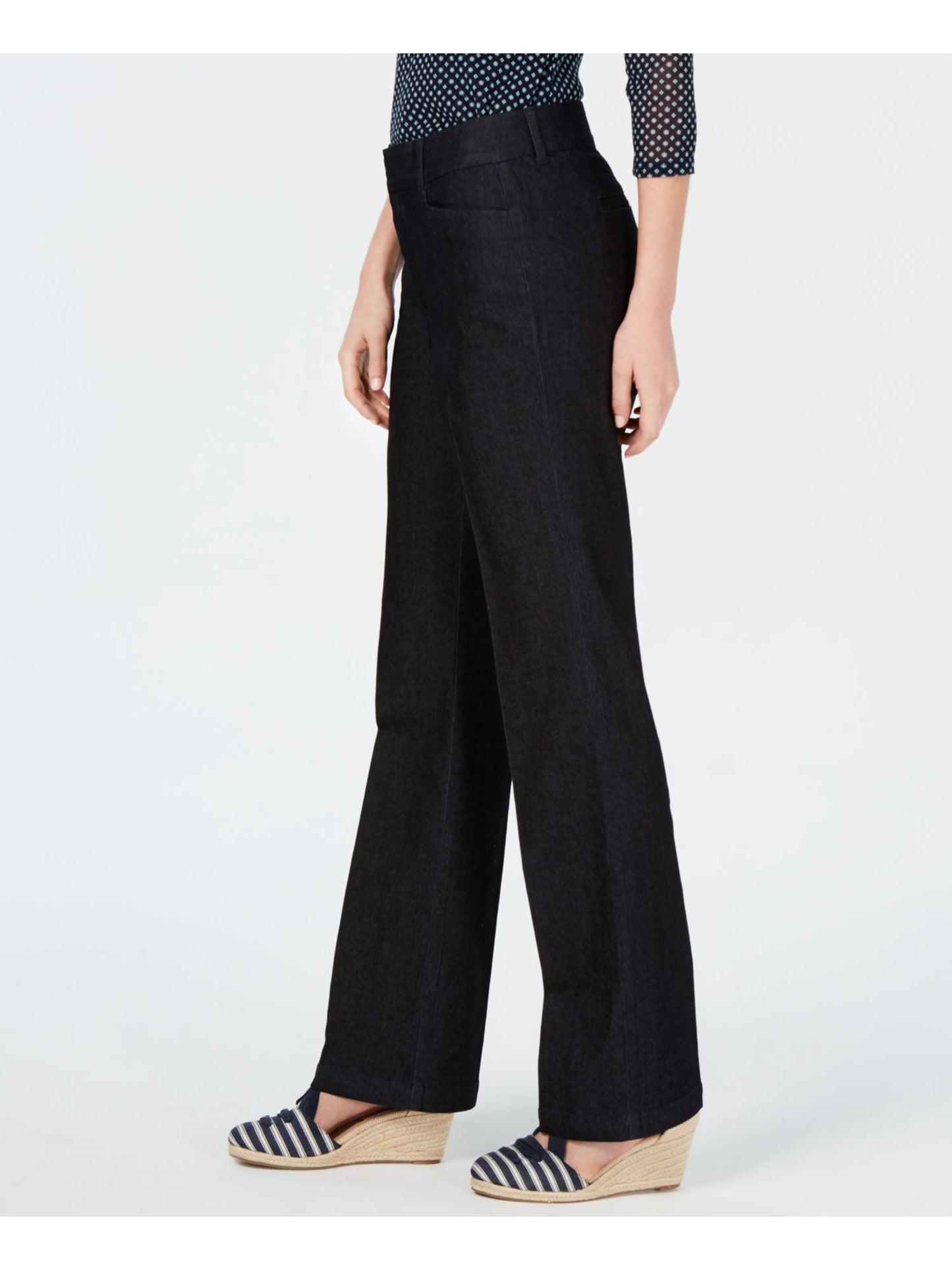 Charter Club Women's Pocketed Tummy Slimming Wear to Work Pants Black Size 12