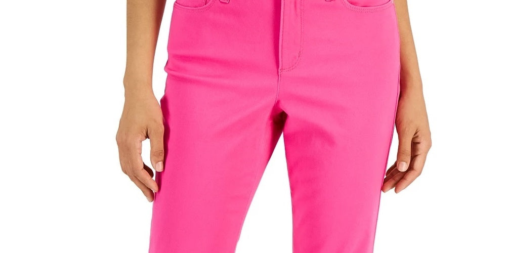 Charter Club Women's Tummy Control Bristol Capri Jeans Pink Size 4