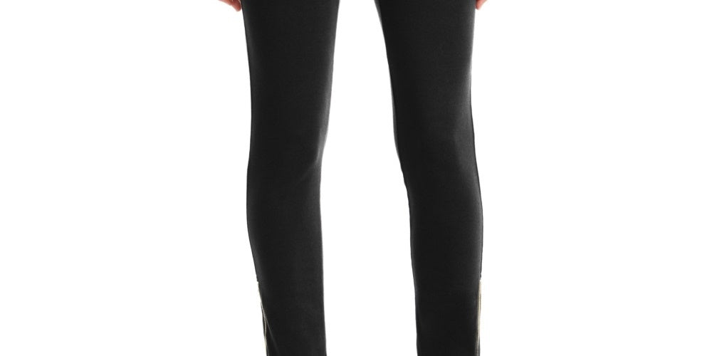 JM Collection Women's Side Hem Zip Leggings Black Size Small