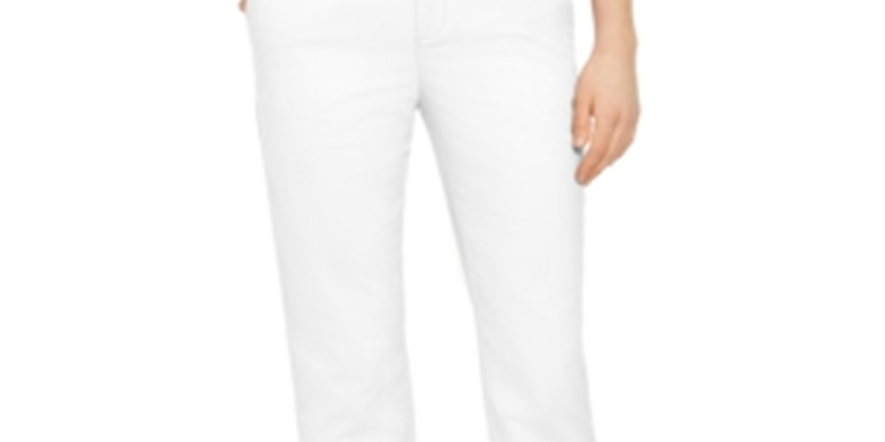 Style & Co Women's Straight Leg Chino Pants White Size 4