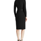 Ralph Lauren Women's Long Sleeve Below the Knee Sheath Cocktail Dress Black Size 10