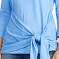 Ralph Lauren Women's Wrap Top Faux Wrap Boat Neck Blue Size Large