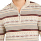 Tasso Elba Men's Striped Quarter Zip Sweater Beige Size Large