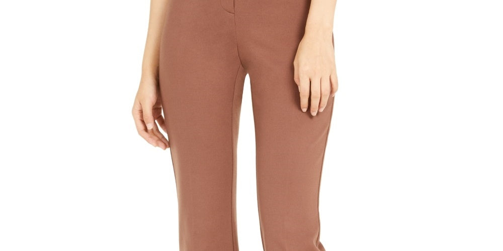 Alfani Women's Snap Waist Trousers Brown Size 16