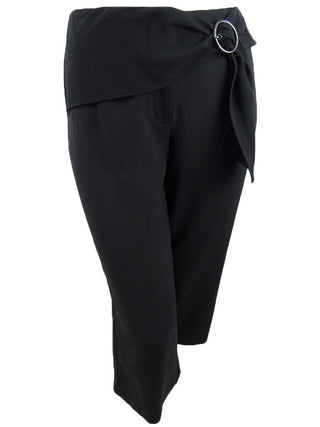 Alfani Women's Sash Belt Cropped Pants Black Size 10