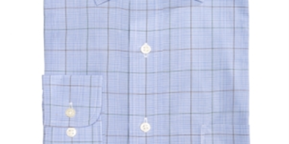 Club Room Men's Wrinkle Resistant Cotton Dress Shirt Blue Size 17