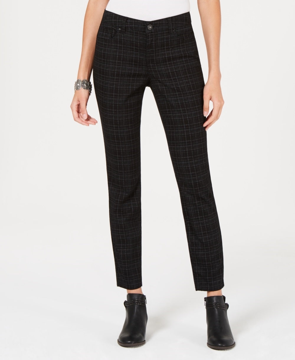 Style & Co Women's Printed Tummy Control Skinny Jeans Black Size 2