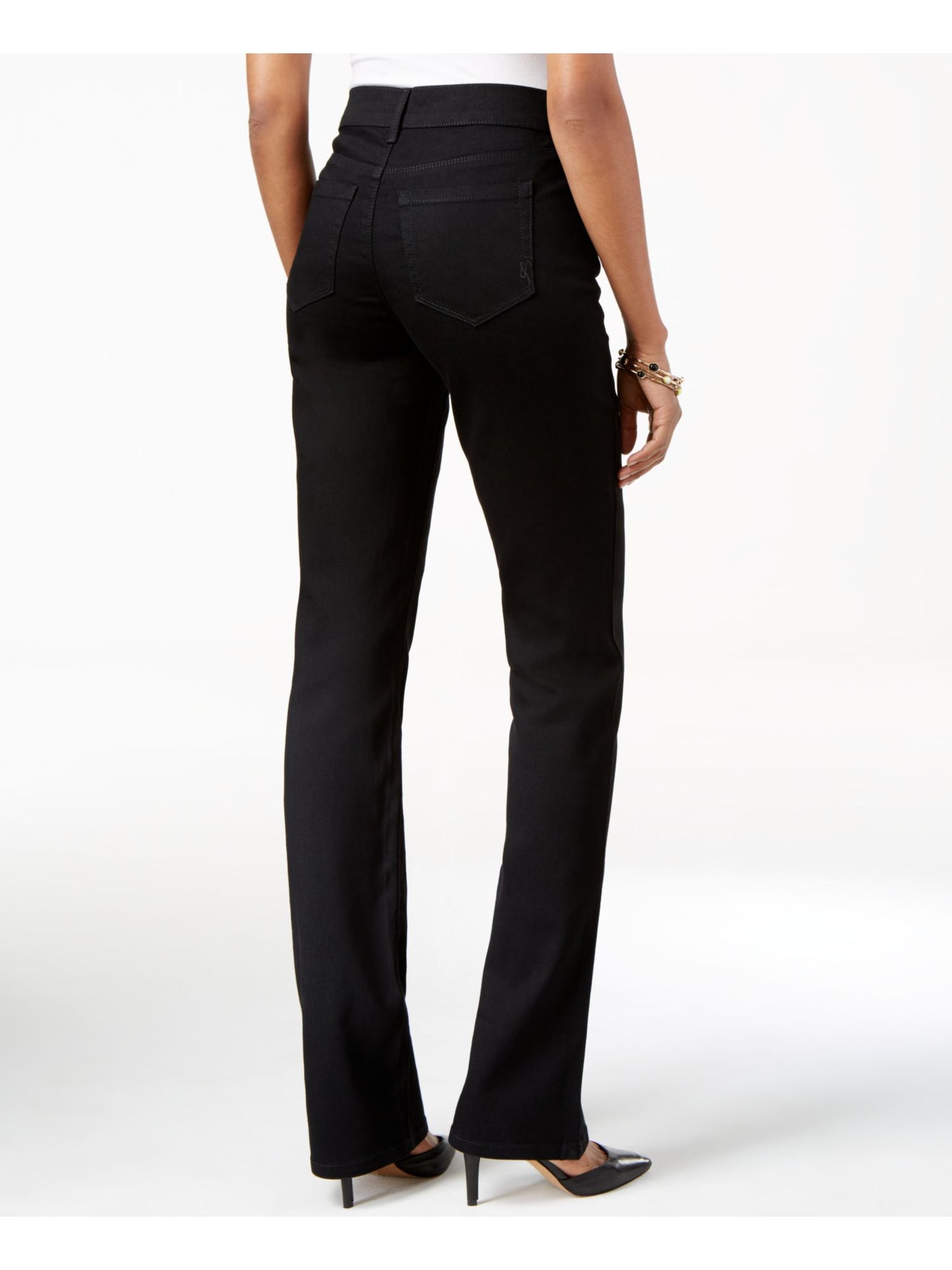 Style & Co Women's Mid Rise Bootcut Jeans Black Size 16S