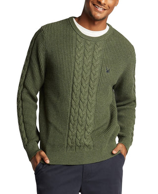 Nautica Men's Sail Classic Fit Cable Knit Sweater Green Size X-Large