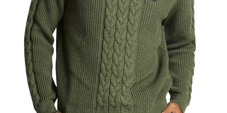 Nautica Men's Sail Classic Fit Cable Knit Sweater Green Size X-Large