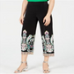 INC International Concepts Women's Printed Cropped Widee Buddha Paisley Pants Black size Petite Small