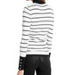 Guess Women's Rebekah Striped Button Mock Turtleneck Sweater White Size X-Small