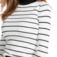 Guess Women's Rebekah Striped Button Mock Turtleneck Sweater White Size X-Small