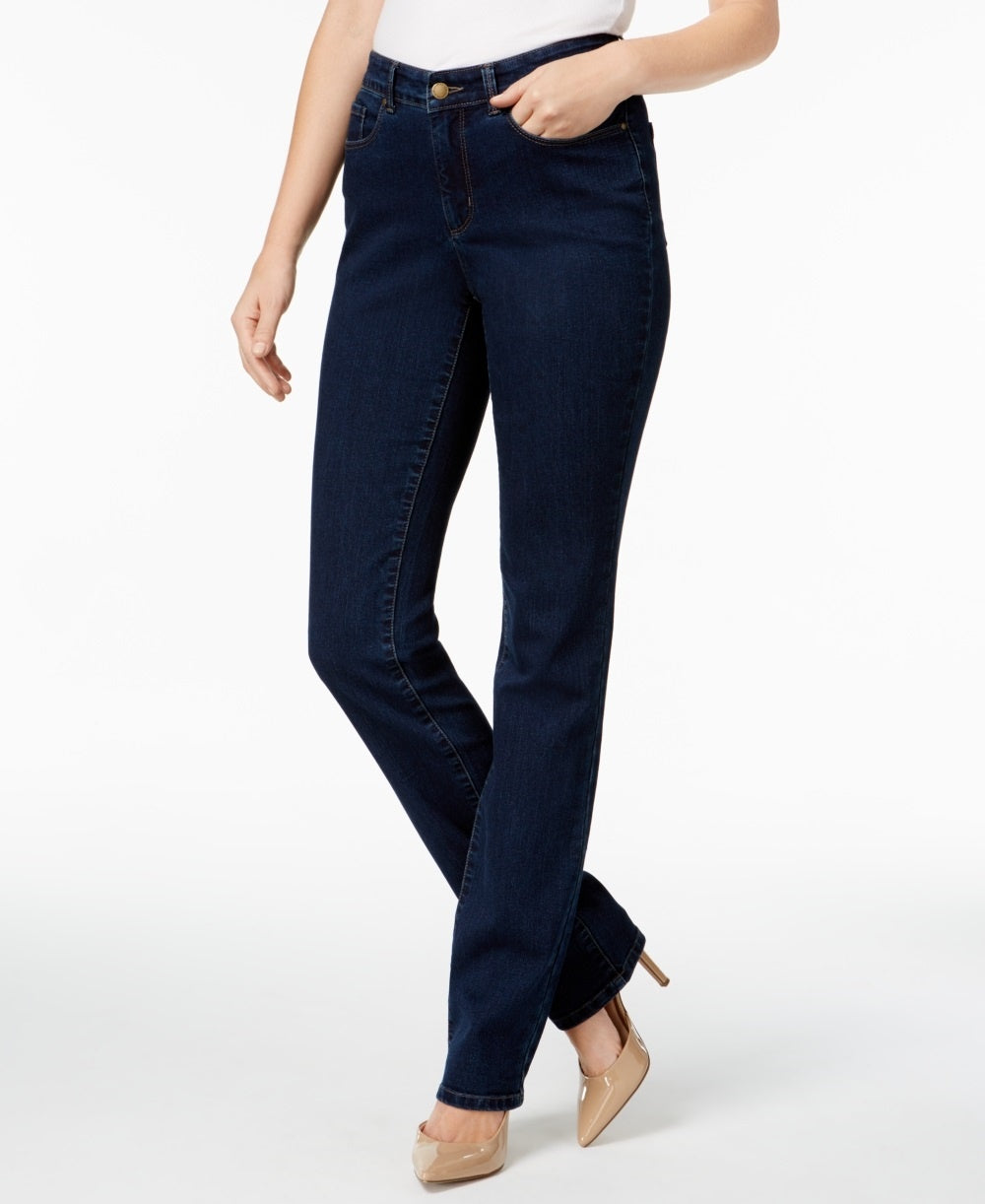 Charter Club Women's Lexington Straight Leg Jeans Blue Size 18