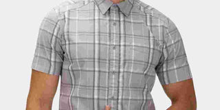 Hurley Men's Frankie Plaid Stretch Button Down Shirt Charcoal Size Small