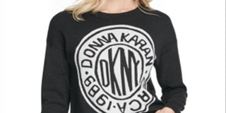 DKNY Women's Graphic Logo Sweatshirt Gray Size Small