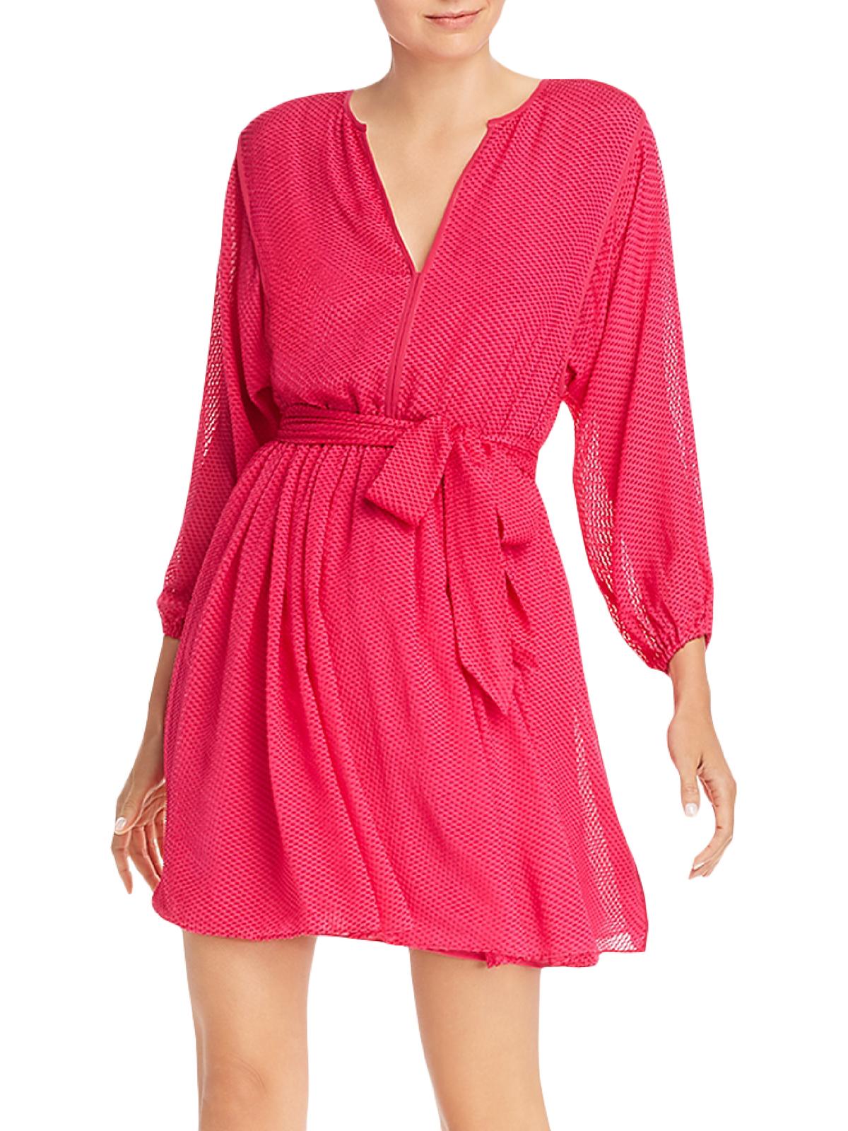 Joie Women's Favia Tie Waist 3/4 Sleeve Dress Pink Size X-Small