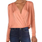 Free People Women's Bodysuit Knit Turnt Draped Brown Size Medium