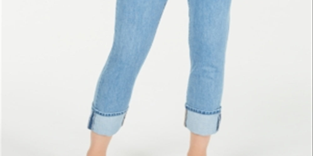 Oat Women's Cuffed Straight Leg Jeans Blue Size 29