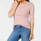 Charter Club Women's Pima Cotton Long Sleeve Top Pink Size Medium