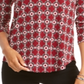 Charter Club Women's Printed Pleat Shoulder Top Red Size X-Small