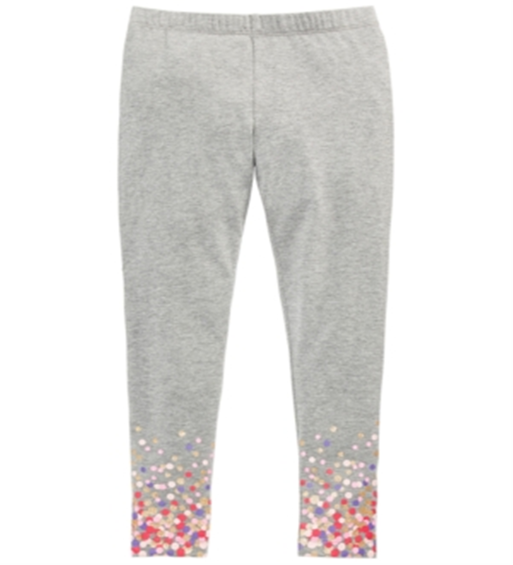 Epic Threads Toddler Girl's Border Print Leggings Gray Size 4T