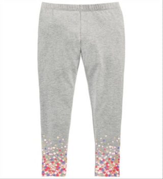 Epic Threads Toddler Girl's Border Print Leggings Gray Size 4T