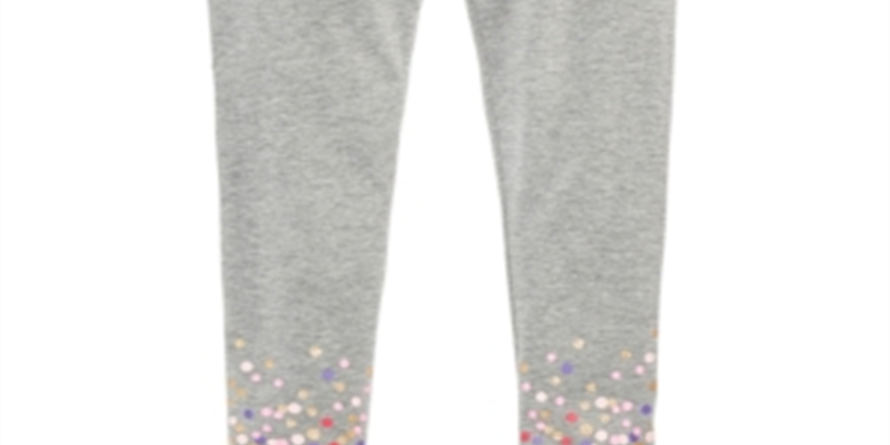 Epic Threads Toddler Girl's Border Print Leggings Gray Size 4T